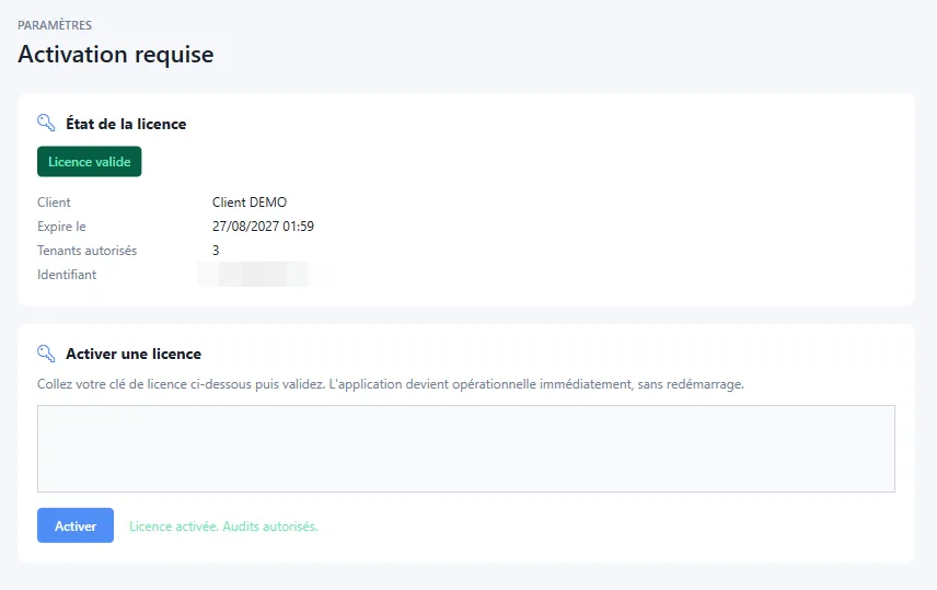 Licence keys and tenant limits — EntraGUARD